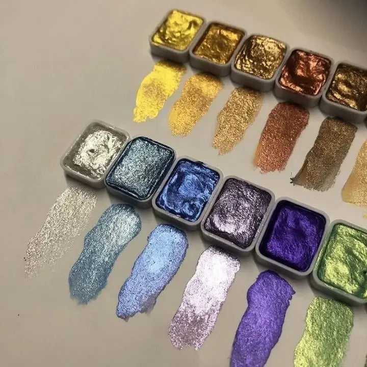 Perlenpulver-Pigment 60 Farben | Schimmernde Aquarellfarben Mivoza Deutschland