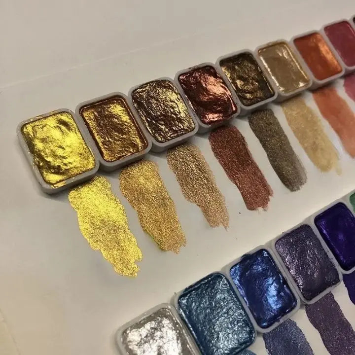 Perlenpulver-Pigment 60 Farben | Schimmernde Aquarellfarben Mivoza Deutschland