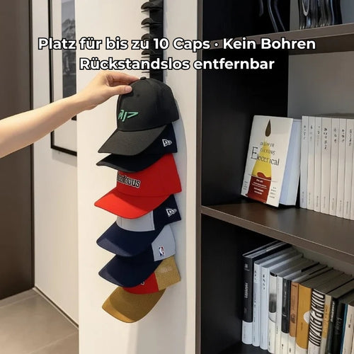 Cap-Organizer für die Wand – 10 Caps griffbereit, keine verknickten Schirme mehr -   Mivoza Deutschland