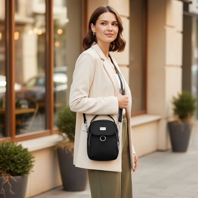 Compact Crossbody Bag with Multiple Compartments – Water-Repellent