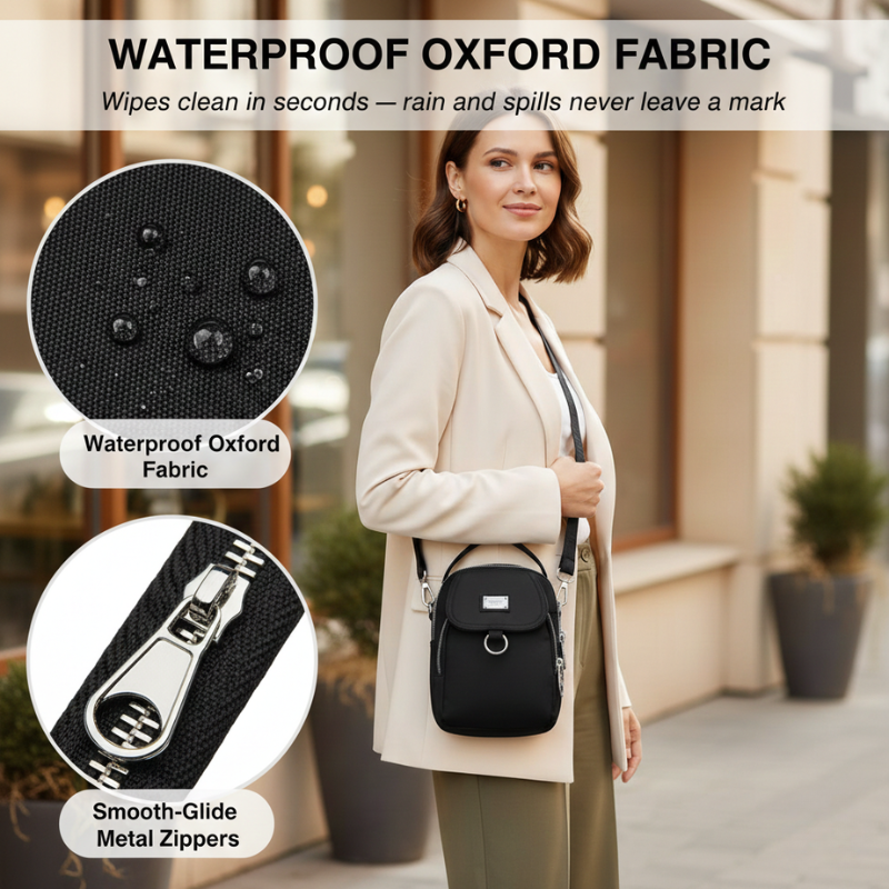 Compact Crossbody Bag with Multiple Compartments – Water-Repellent