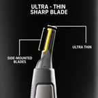 Precision trimmer with LED light – titanium-coated stainless steel blade