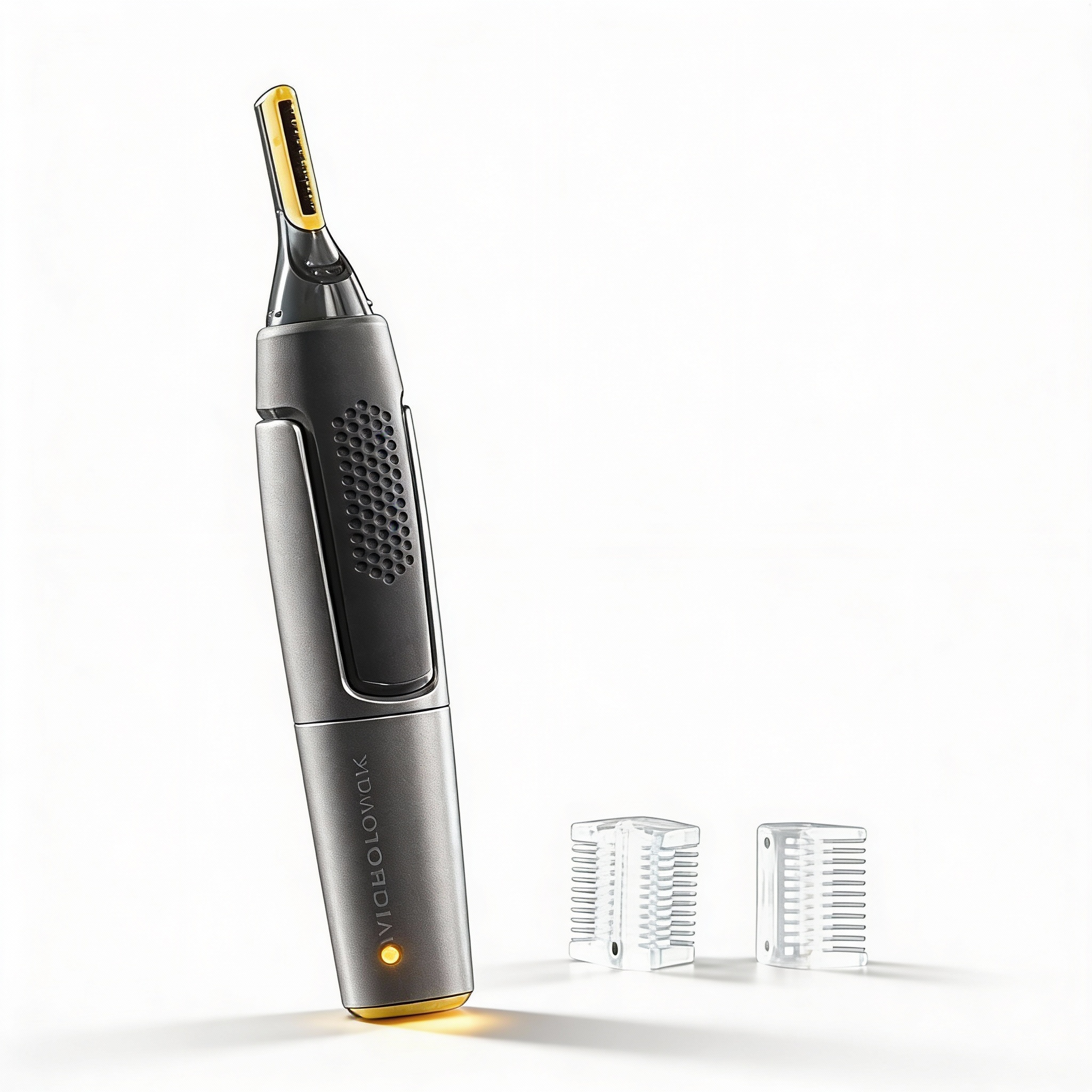 Precision trimmer with LED light – titanium-coated stainless steel blade