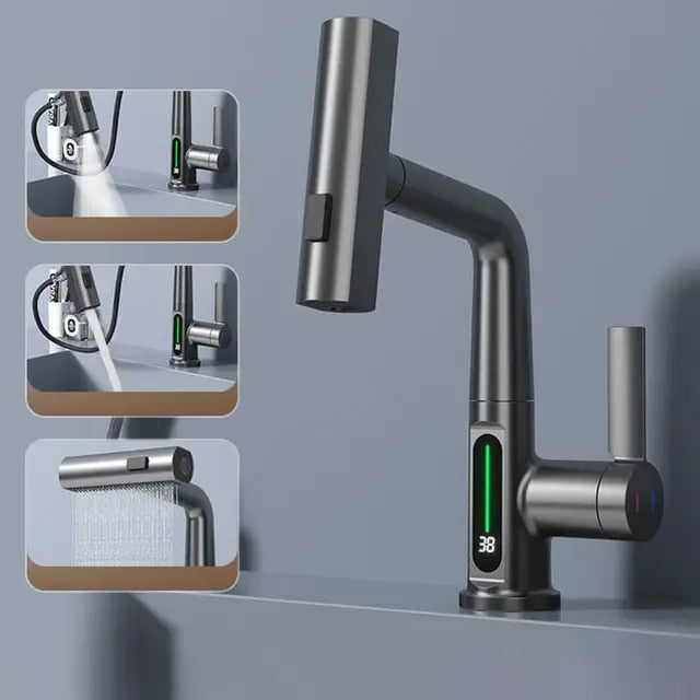 3-in-1 Faucet with Pull-Out Spray Head