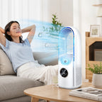 Klingelloser Tower-Ventilator mit Befeuchtung und Touch-Display