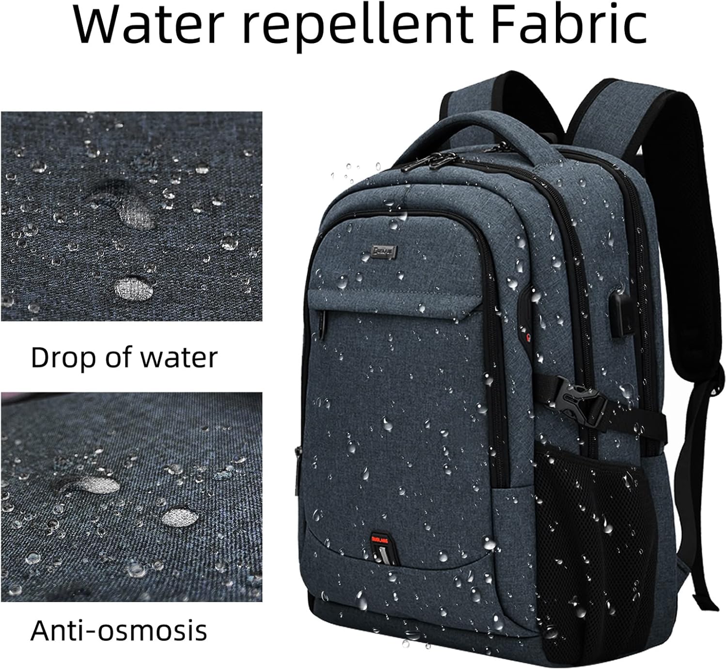 Laptop backpack with USB port and anti-theft protection