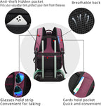 Laptop backpack with USB port and anti-theft protection