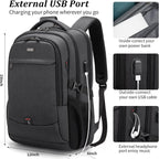 Laptop backpack with USB port and anti-theft protection