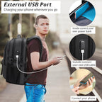 Laptop backpack with USB port and anti-theft protection