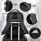 Laptop backpack with USB port and anti-theft protection