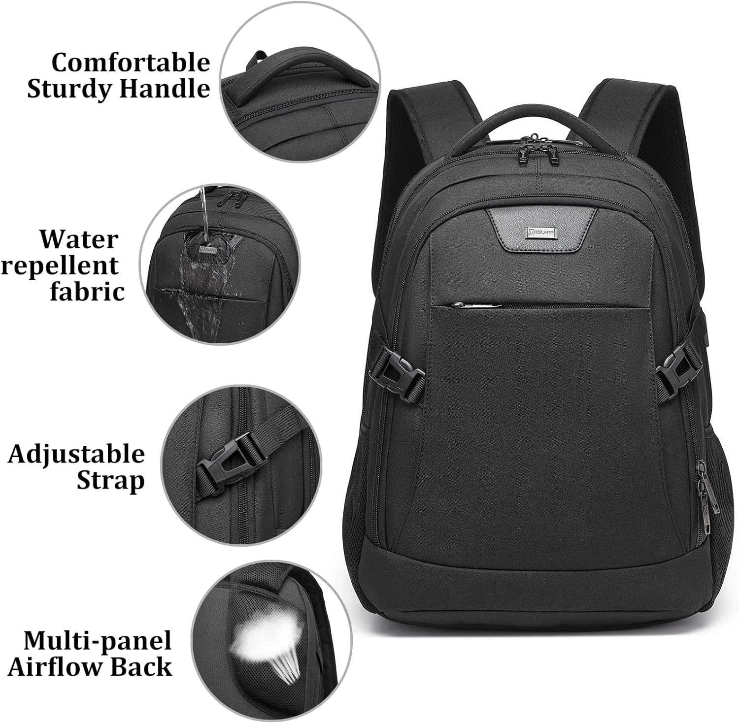 Laptop backpack with USB port and anti-theft protection