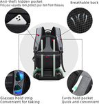 Laptop backpack with USB port and anti-theft protection