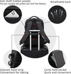 Laptop backpack with USB port and anti-theft protection