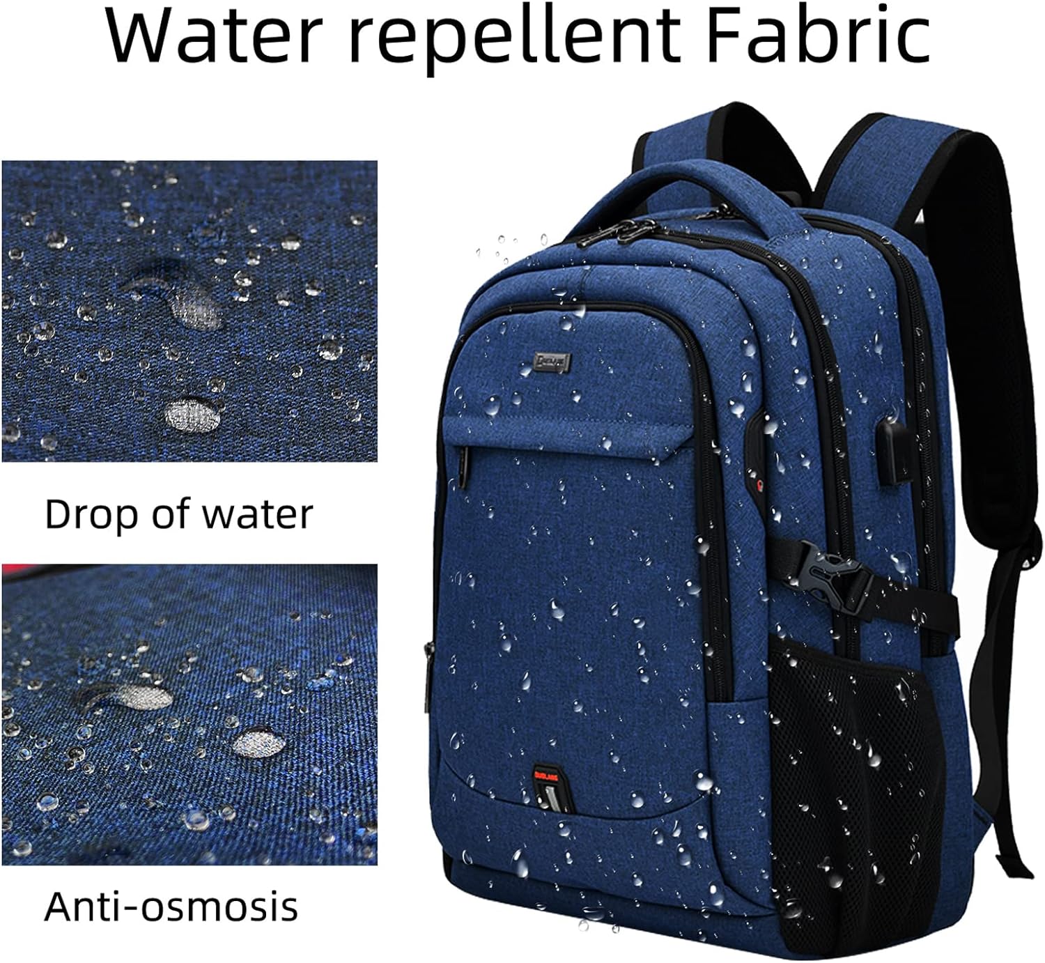Laptop backpack with USB port and anti-theft protection
