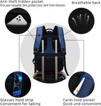 Laptop backpack with USB port and anti-theft protection