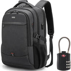 Laptop backpack with USB port and anti-theft protection