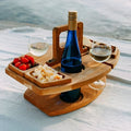 Klappbarer Holz-Picknicktisch mit Wein- und Snackfächern