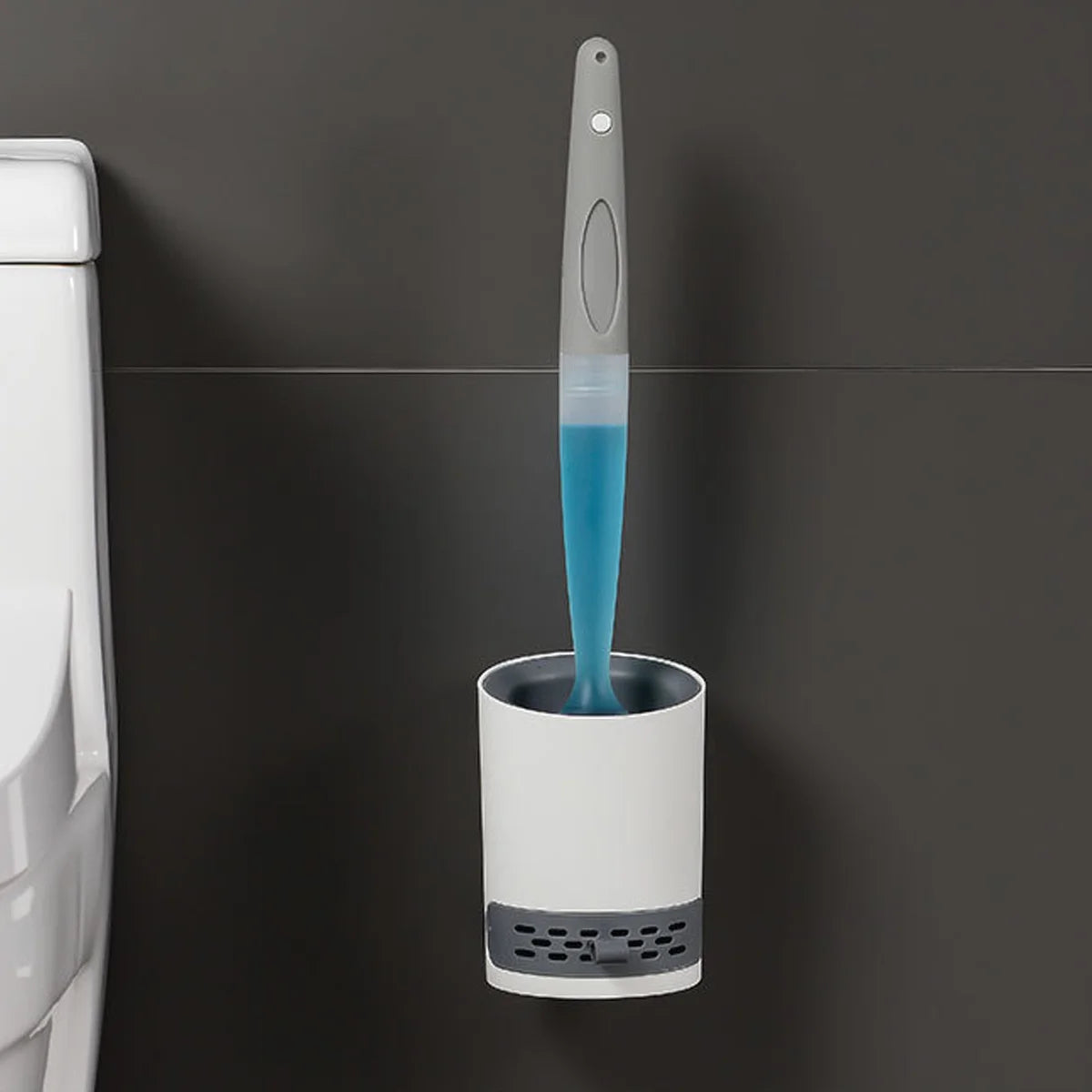 Silicone Toilet Brush with Soap Dispenser – Hygienic and Contact-Free