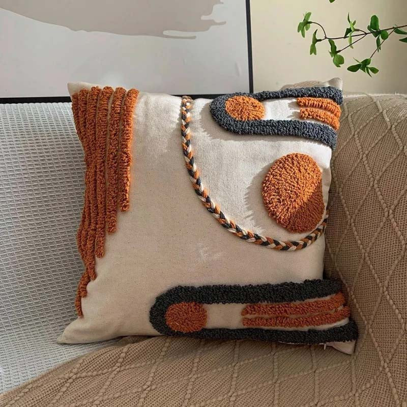 Decorative pillow with tufted patterns cm