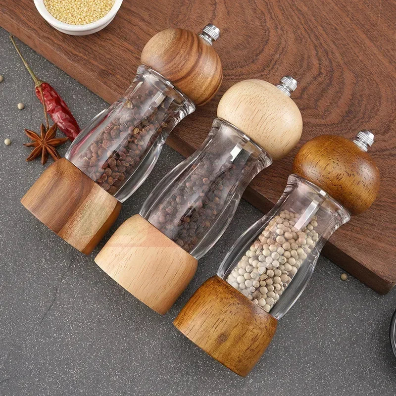 Salz- und Pfeffermühlen-Set Holz & Glas