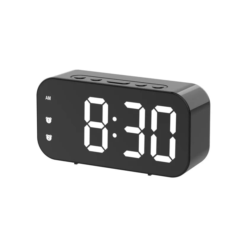 LED alarm clock with dual alarm and temperature display