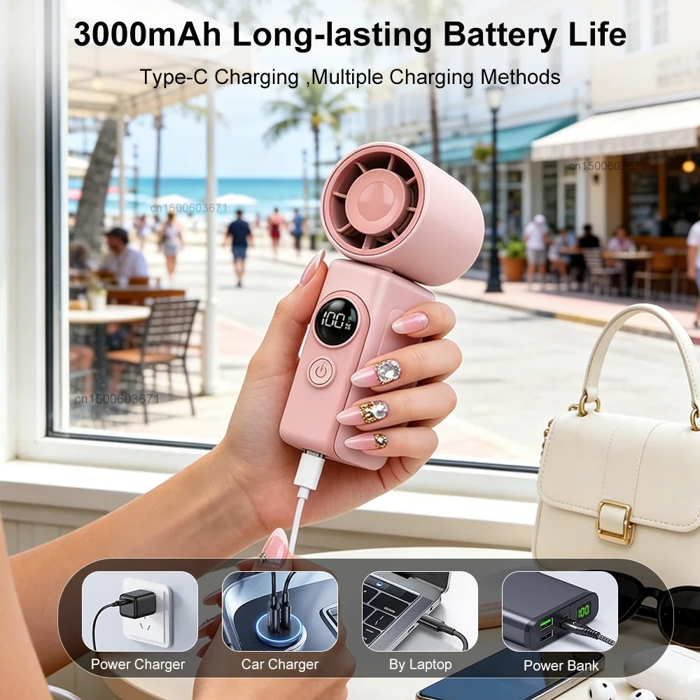 Tragbarer Mini-Ventilator mit Clip und LED-Anzeige