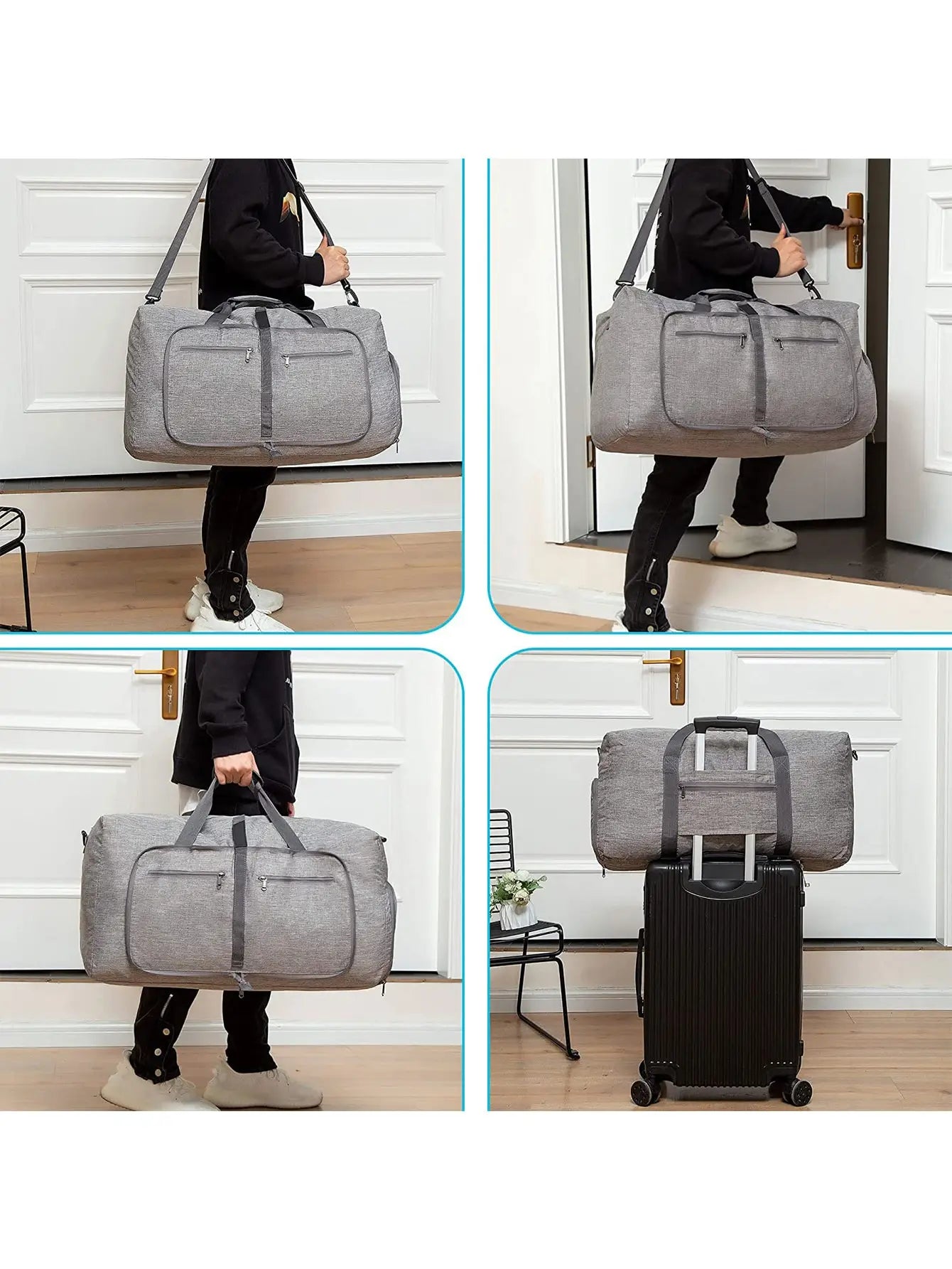 Reisetasche Faltbar Groß 65L – Sportgepäck Wochenendtasche