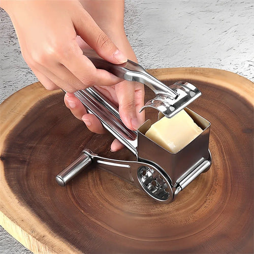 Stainless Steel Rotary Grater – Hand Crank for Cheese and Vegetables