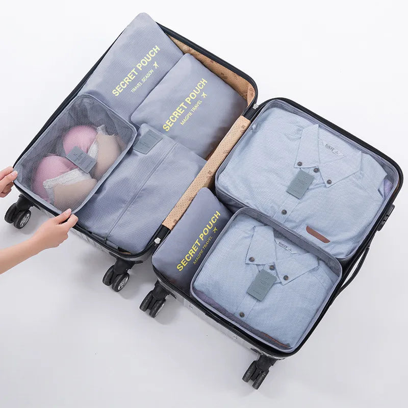 6-piece waterproof packing cube set – suitcase organizer