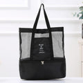 2-in-1 beach bag with insulated cooler compartment