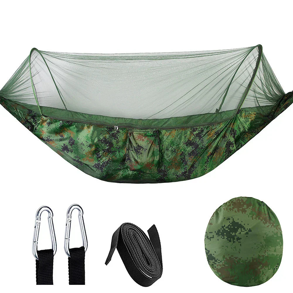 Outdoor-Hängematte mit Moskitonetz und Aufbewahrungstasche