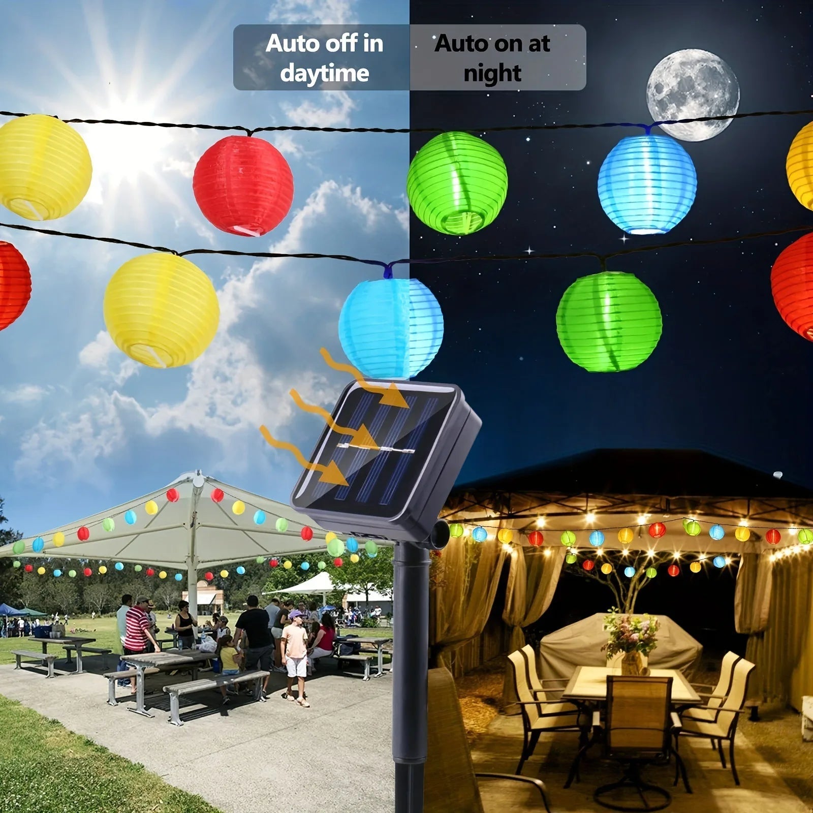 Solar lantern string lights with LED – IP65 waterproof
