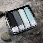 Reiseflaschen Set Silikon 90 ml mit Kulturbeutel