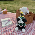 Waterproof Checkered Picnic Blanket with Lace Trim