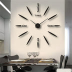 3D Wall Clock for Self-Sticking – Modern Acrylic Look