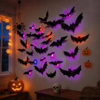 LED Fledermaus Deko 12-teilig mit 3D-Effekt