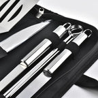 Grillbesteck-Set Edelstahl mit Tragetasche – 9-teilig