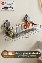 Bathroom shelf with suction cup – No drilling required