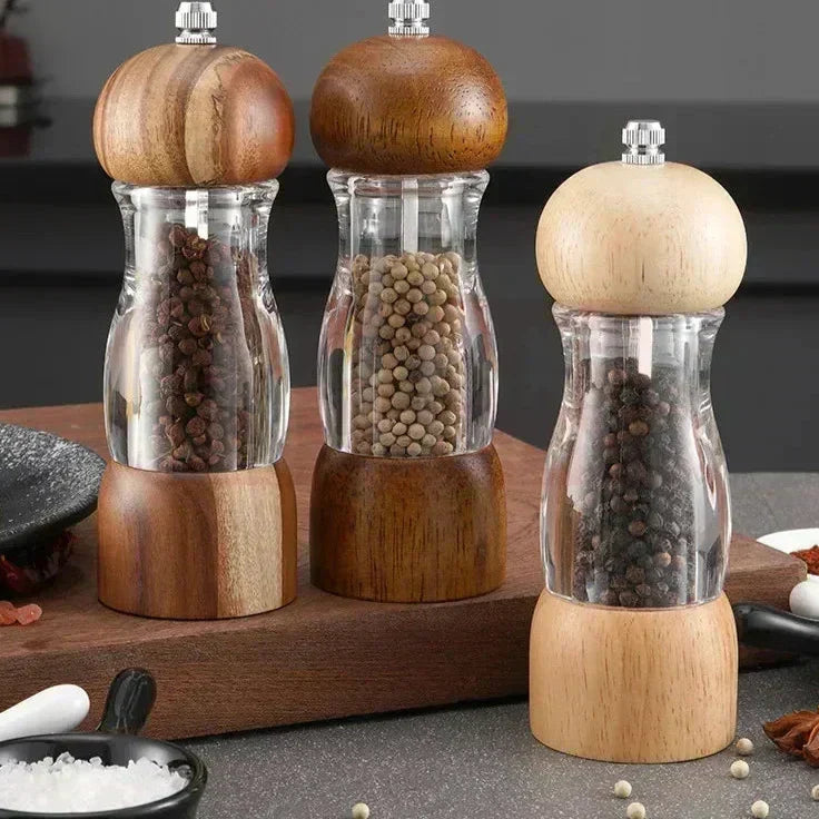 Salz- und Pfeffermühlen-Set Holz & Glas