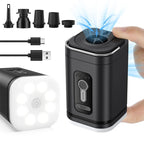 Mini air pump USB-C rechargeable with 5 nozzles