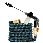 Expandable garden hose with high-pressure spray gun – Expands to 3 times its length