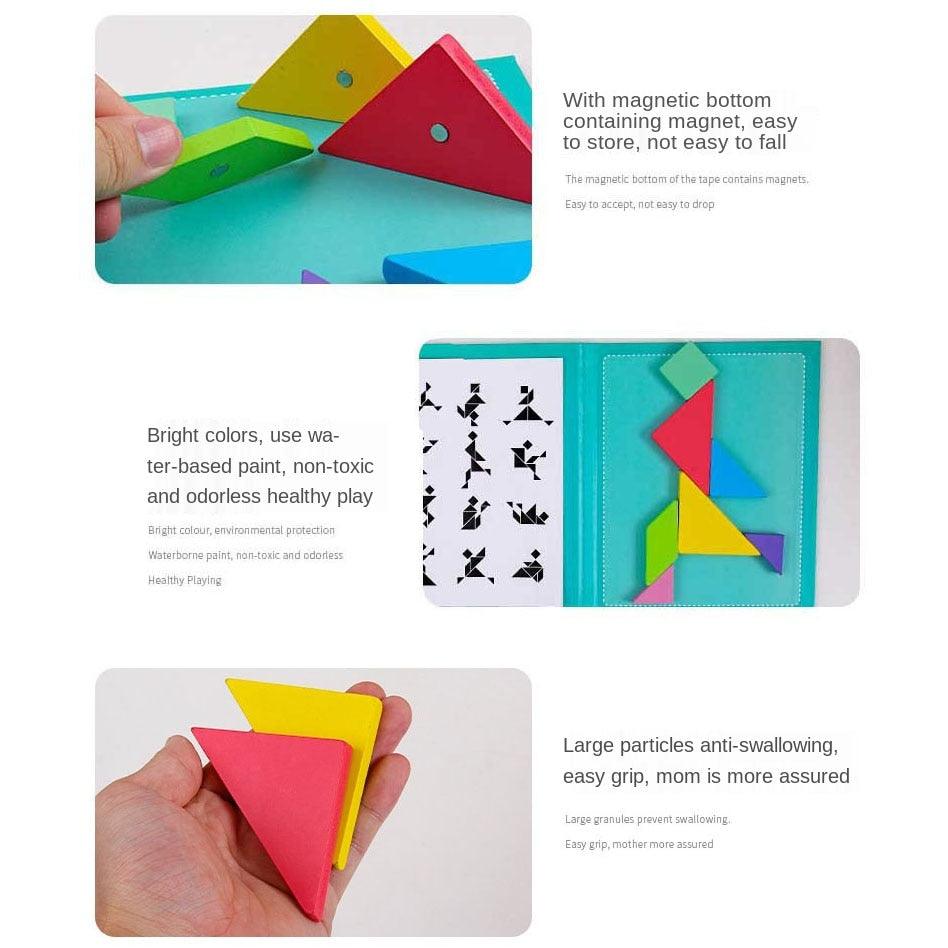 Magnetic Wooden Tangram Puzzle for Children