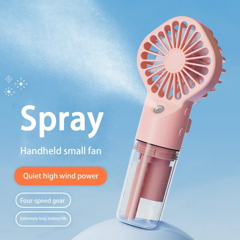 Handventilator mit Sprühfunktion – 4 Stufen, USB