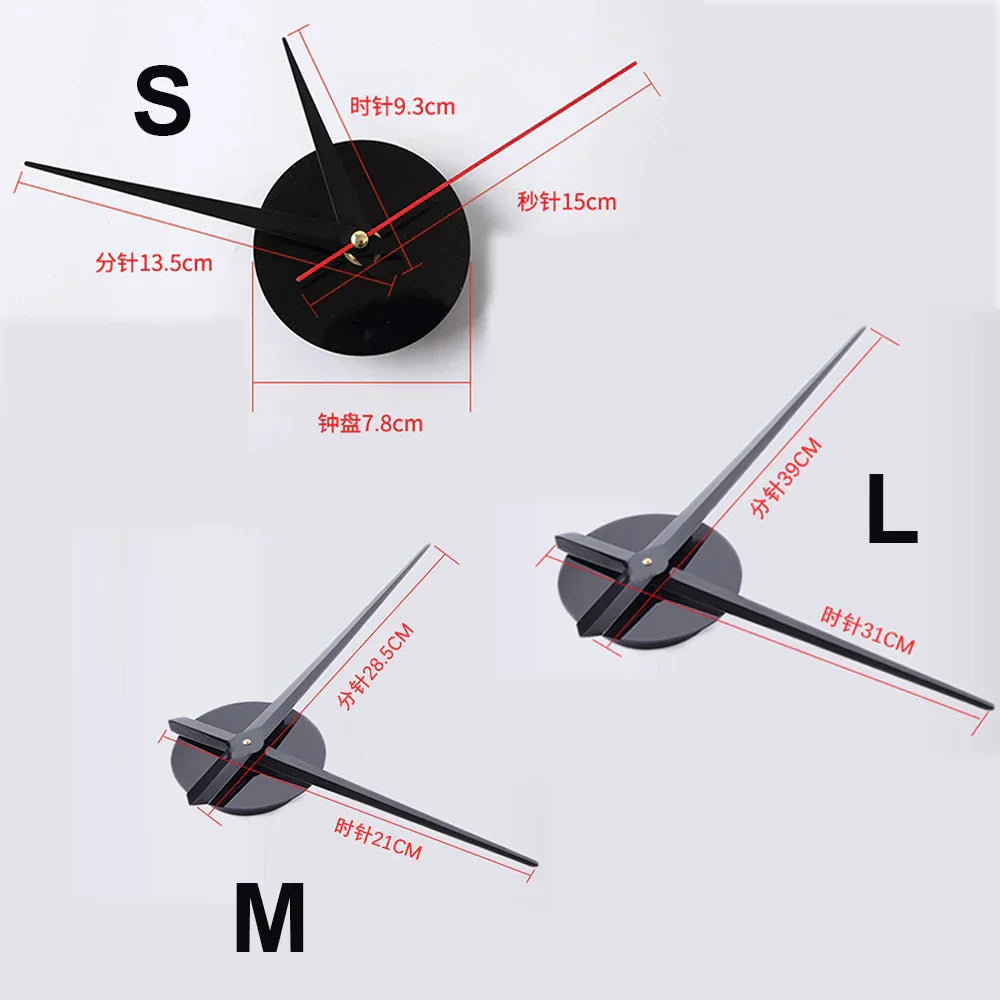 3D Wall Clock for Self-Sticking – Modern Acrylic Look