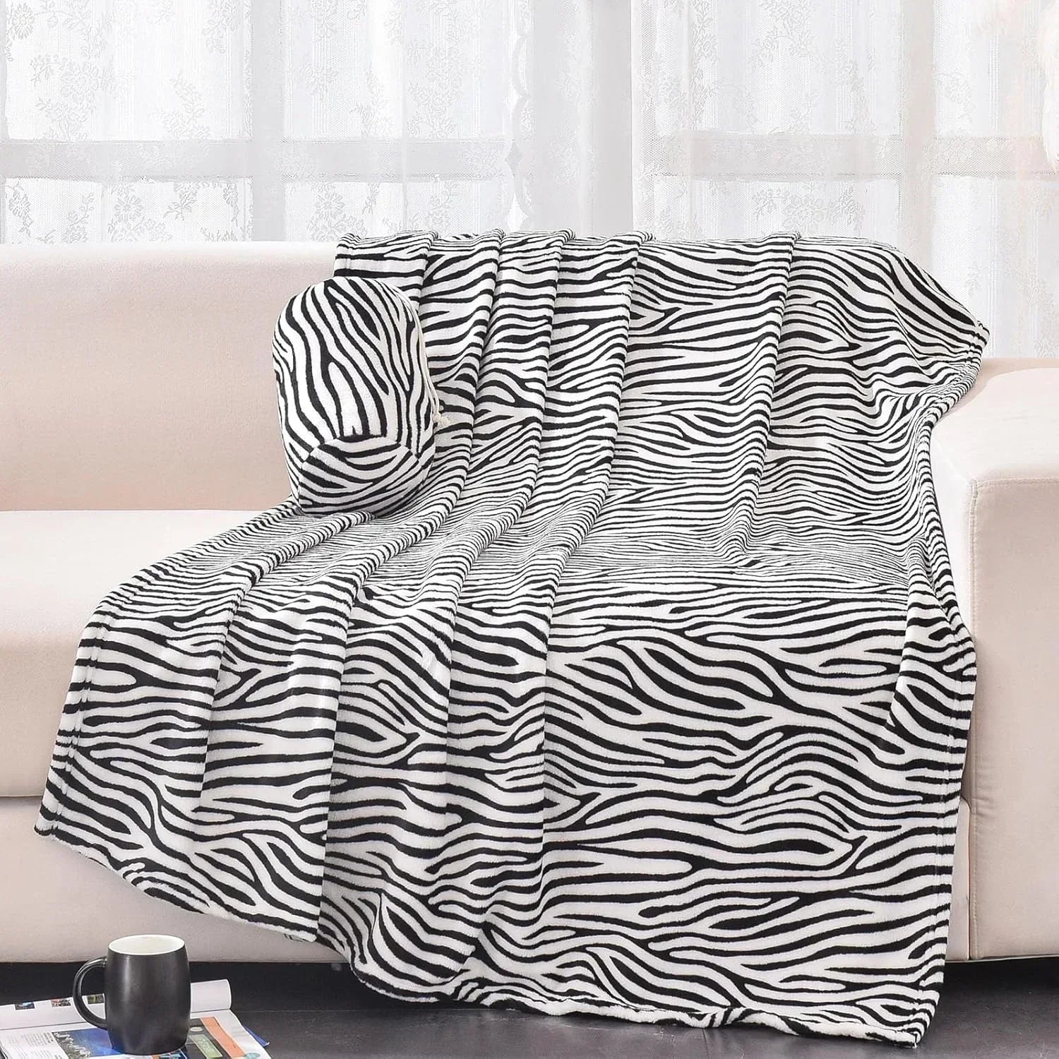 Kuscheldecke Fleece mit Leopardenmuster