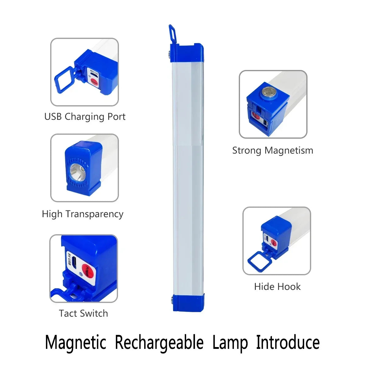 LED Tube Light with Magnet – Rechargeable