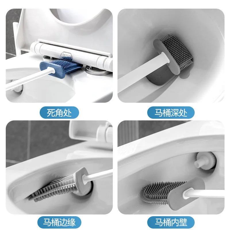 Silicone Toilet Brush with Wall Mount – Hygienic and Easy to Clean