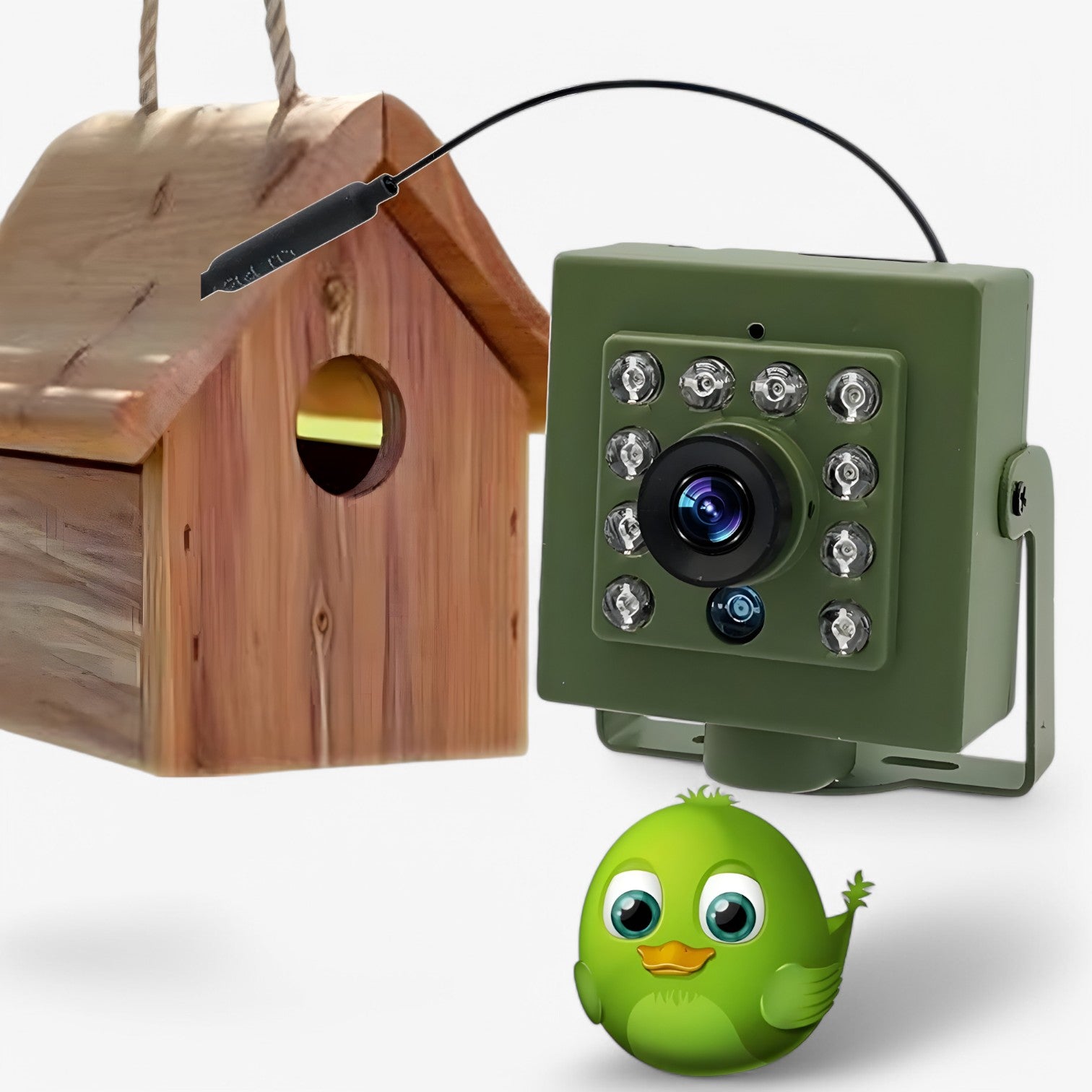 Wi-Fi Bird Nest Camera with Night Vision – Watch Live on Your Smartphone