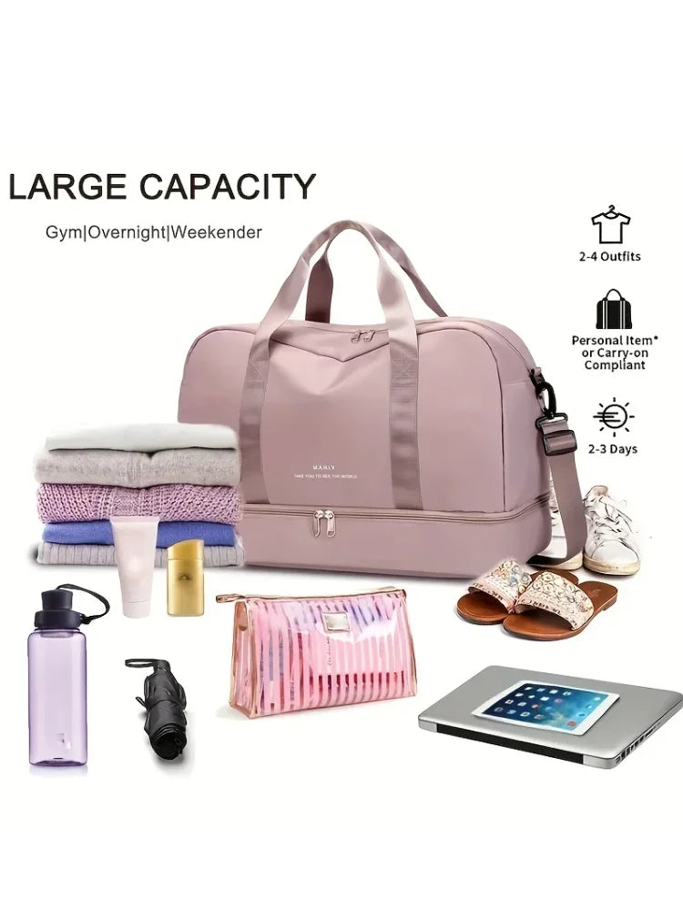 Reisetasche mit separatem Schuhfachx 24 cm Pink
