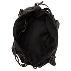 Schwarze Handtasche aus PU-Leder mit Vintage-Waschung